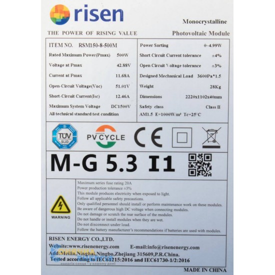 Сонячна панель Risen RSM150-8-505М — изображение 6